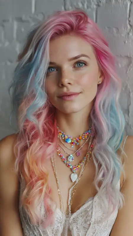 Enchanting Watercolor Waves - Prism Hair