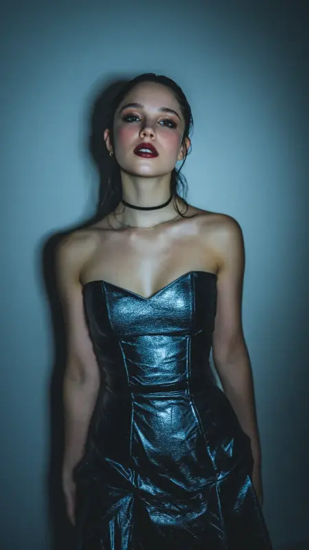 Enchanting Espresso Tresses: The Tied-Back Elegance - Prom Hairstyles for Strapless Dresses