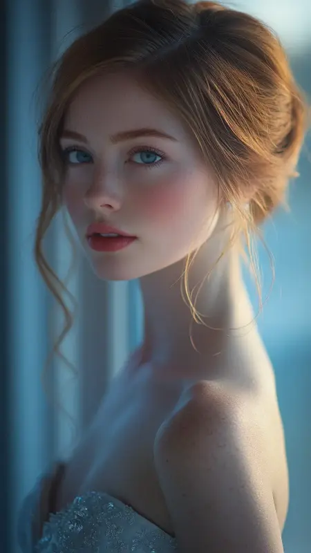 Enchanting Updo with Dreamy Cascading Strands - Prom Hairstyles for Strapless Dresses