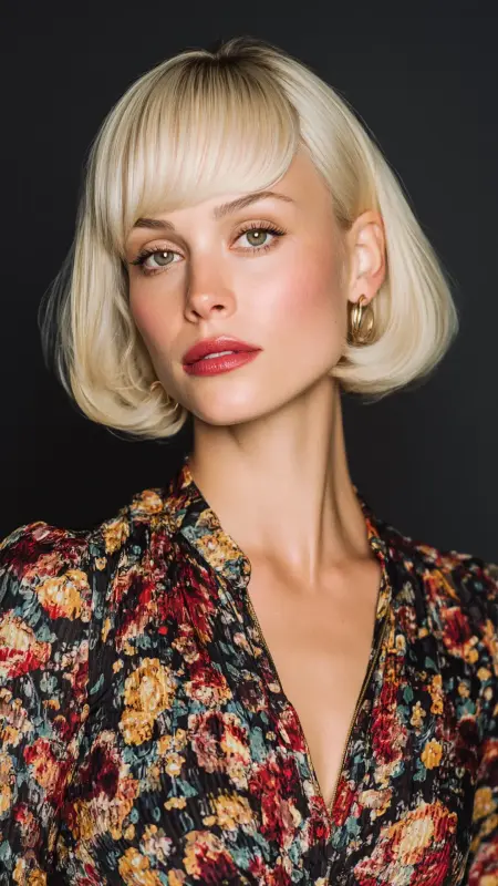 Retro Bob with Side-Swept Bangs - Retro bob hairstyles
