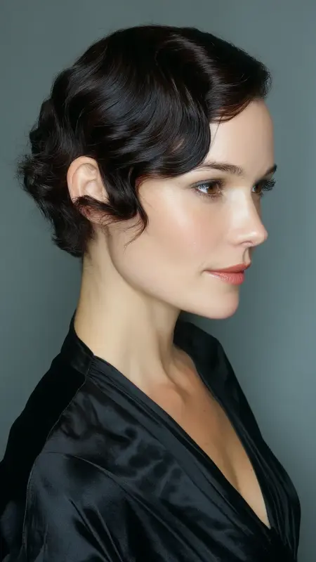 Retro Finger Wave Pixie Perm - Permed pixie hairstyles