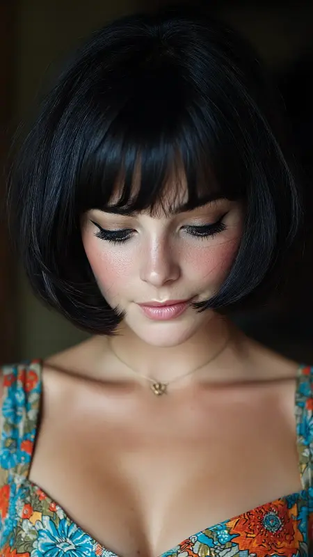 Retro-Inspired Stacked Bob with Flipped Ends - Stacked Bob Haircut For Fine Hair