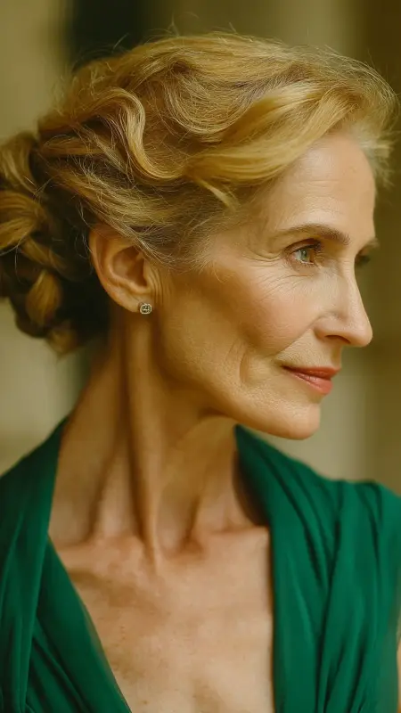 Rolled French Twist -  Hairstyles for over 70 year old women 
