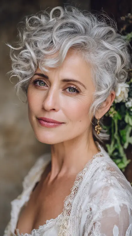 Romantic Curled Pixie - Short pixie hairstyles for older women