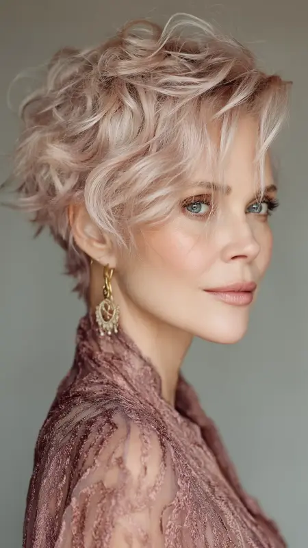 Romantic Soft Wave Pixie - Pixie hairstyles for older women over 60