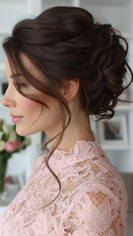 Romantic Updo with Face-Framing Tendrils -  Timeless haircut 