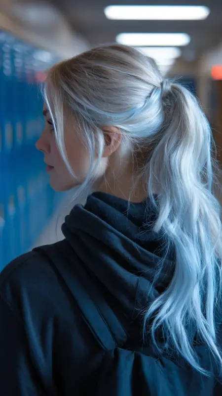 Rooted Blonde with Icy Underlights - Hair color ideas for students