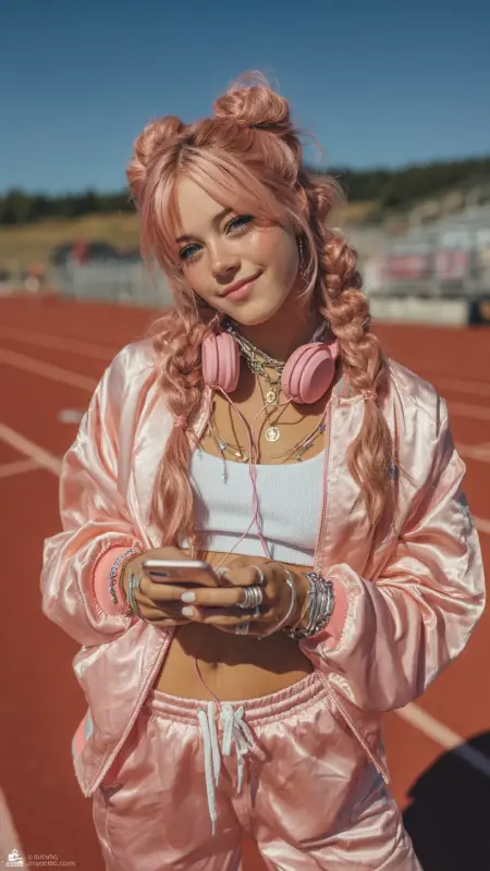 Rose Gold Bubble Ponytail -  Hair color for college students 