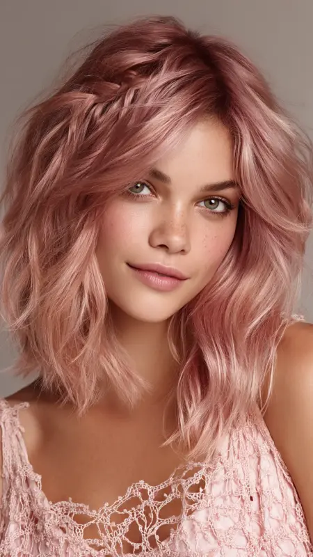 Rose Gold Glow - Hair color ideas for women in 30s