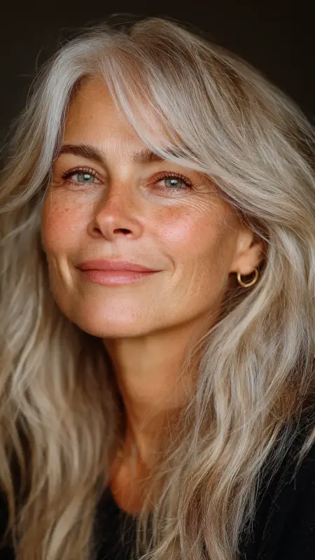 Sandy Beige with Ash Lowlights - Hair color ideas for women over 50
