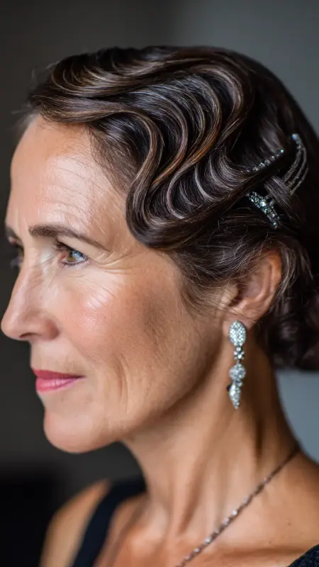 Sculpted Finger Waves Bob - Short hairstyles for women over 60 with wavy hair