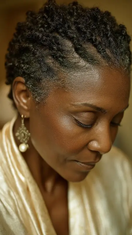 Sculpted Twist Out - Short Haircuts For Black Women Over 50