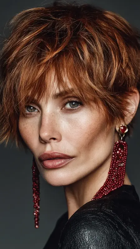Shag with Micro Bangs - Shaggy Hairstyles For Women Over 50