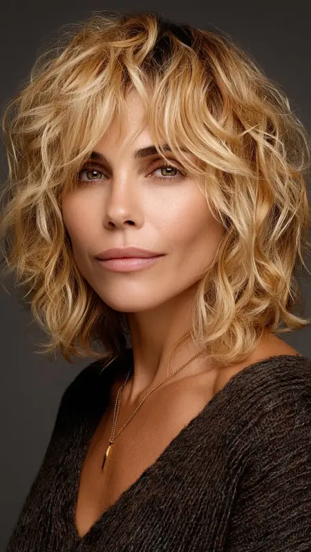 Shag with S-Shaped Waves - Shaggy Hairstyles For Women Over 50