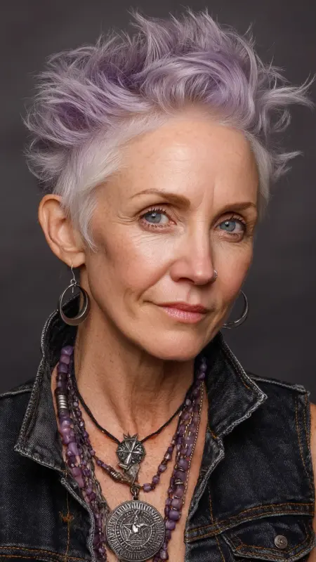 Shag with Soft Mohawk Vibe - Shaggy Hairstyles For Women Over 50