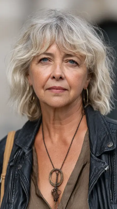 Shaggy Bob with Choppy Layers - Medium Length Bob Haircuts For Women Over 50