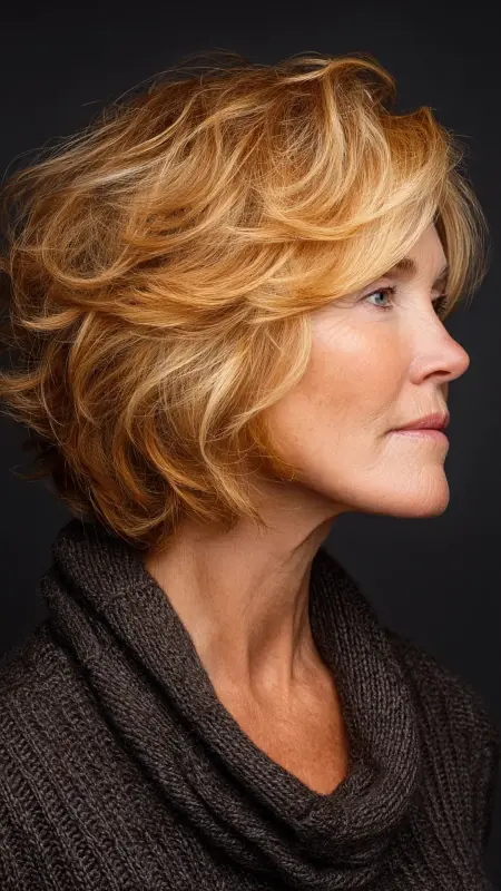 Shaggy Bob with Choppy Layers - bob haircuts for women over 60 with fine hair