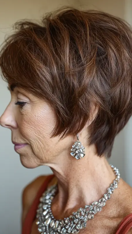 Shaggy Crop with Tapered Nape - Shaggy Hairstyles For Women Over 50