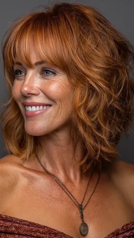 Shaggy Lob Long Bob - Shaggy Hairstyles For Women Over 50