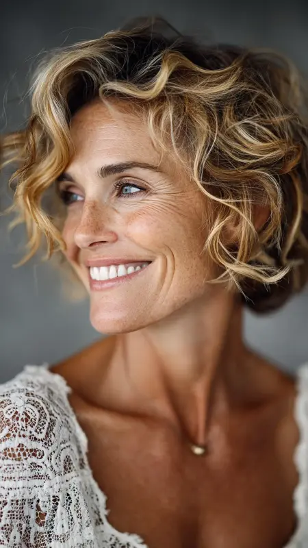 Short Beach Waves - Short hairstyles for women over 60 with wavy hair