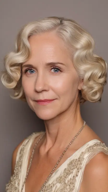 Short Bob with Soft Finger Waves - Short Layered Hairstyles For Older Women