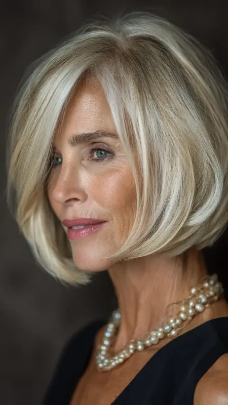 Short Bob with Tucked Ends - Short Layered Hairstyles For Older Women