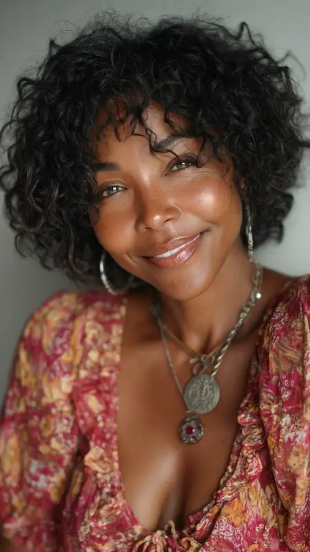 Short Curly Bob - Short Haircuts For Black Women Over 50
