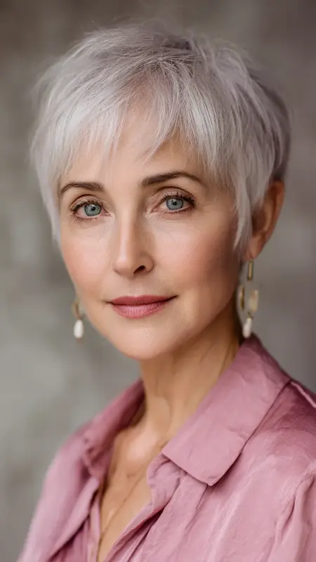 Short Layered Cut with Volume Crown - Short Layered Hairstyles For Older Women