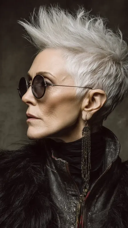 Short Mohawk-Inspired Cut - Sassy hair older women