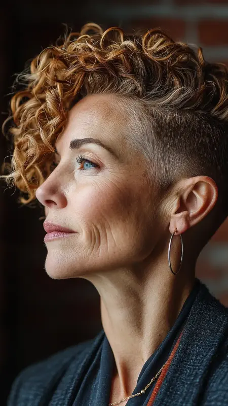 Short Stacked Curly Cut with Nape Undercut - Short Curly Haircuts For Women Over 50
