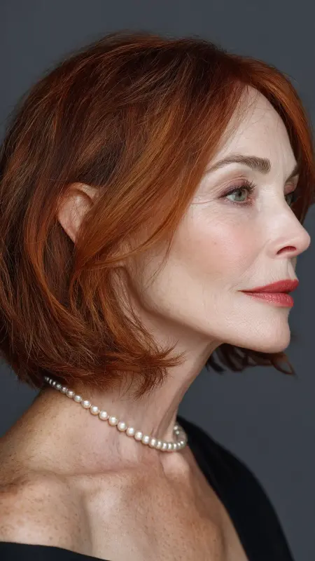 Shoulder-Length Blunt Bob with Face-Framing Layers - Shoulder Length Haircuts For Older Women