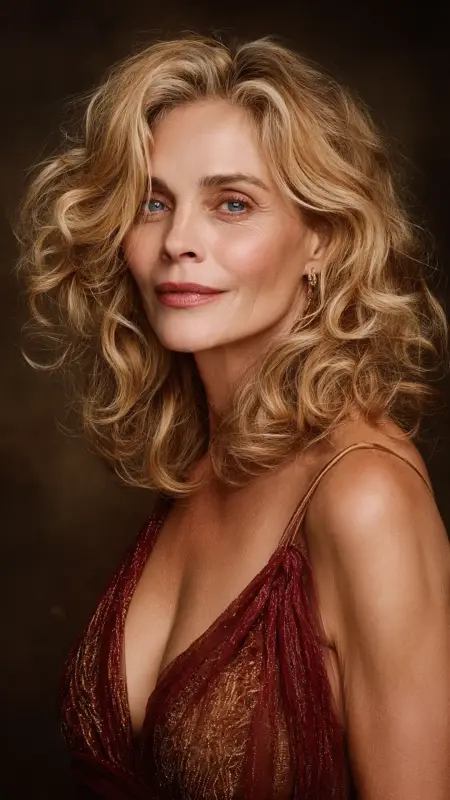 Shoulder-Length Cut with Deep Waves - Medium length haircuts for women over 50