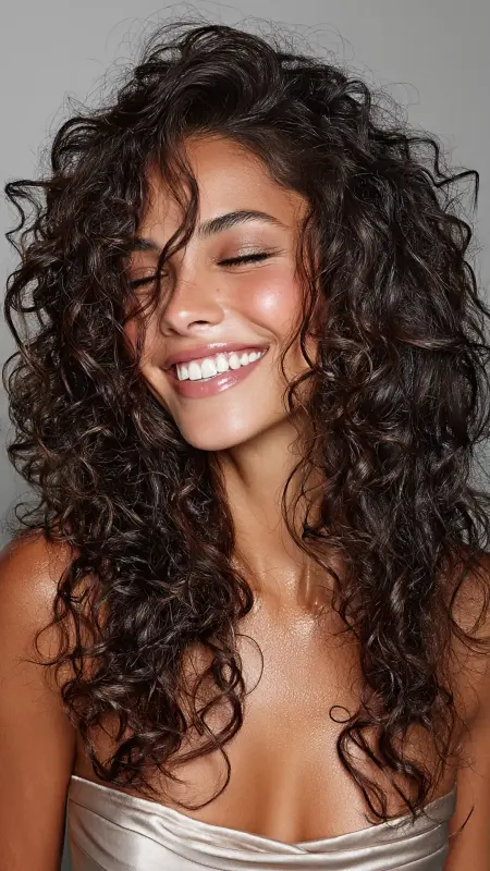 Shoulder-Length Cut with Face-Framing Curls - Shoulder length haircut for round faces