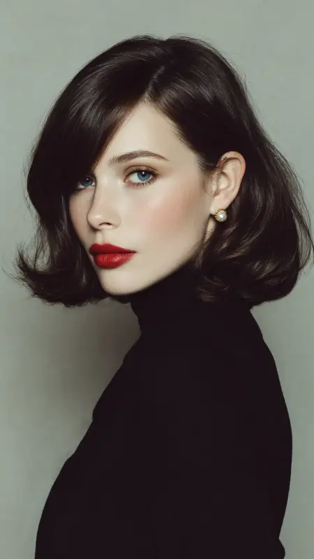 Shoulder-Length Cut with Flipped Out Ends - Shoulder length haircut for round faces