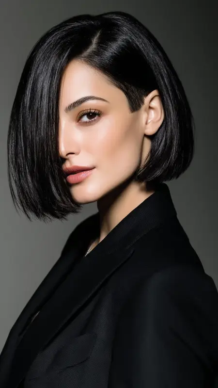 Shoulder-Length Cut with Hidden Undercut - Shoulder length haircut for round faces