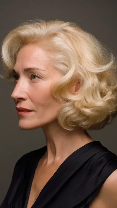 Shoulder-Length Cut with Sculpted Volume - Shoulder Length Haircuts For Older Women