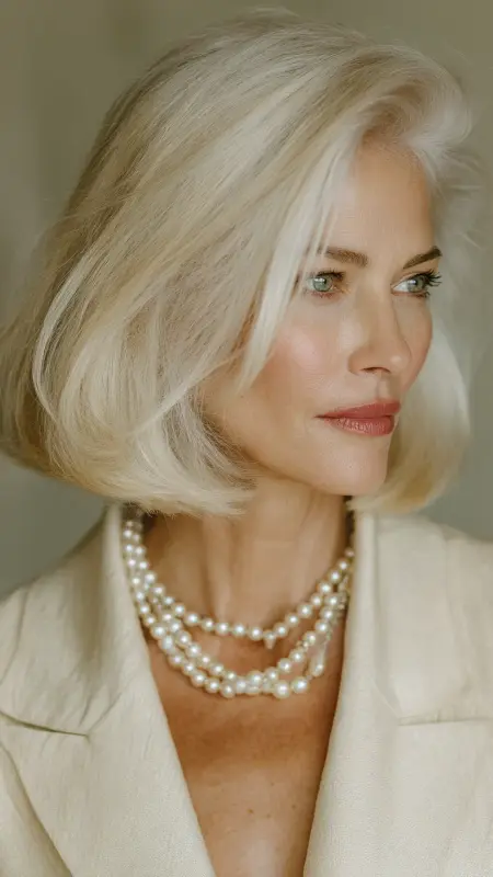 Shoulder-Length Cut with Tucked-In Ends - Shoulder Length Haircuts For Women Over 60
