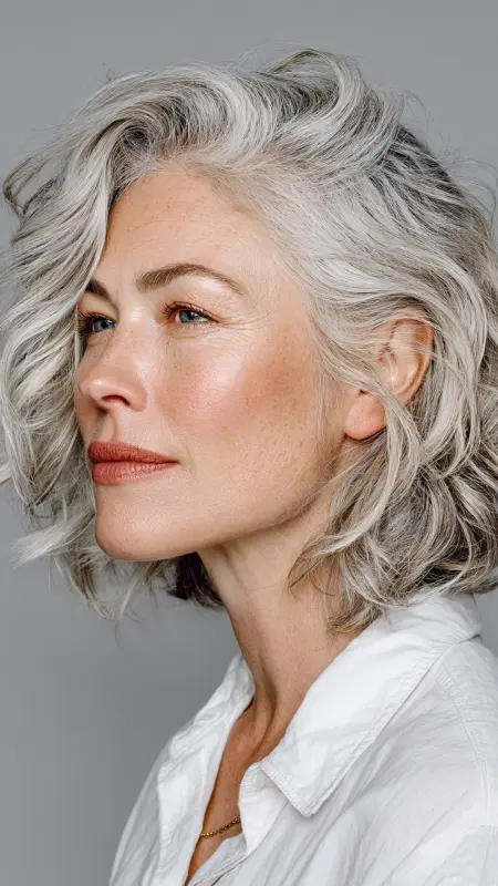 Shoulder-Length Layered Curls - Hairstyles For Women Over 60 With Curly Hair