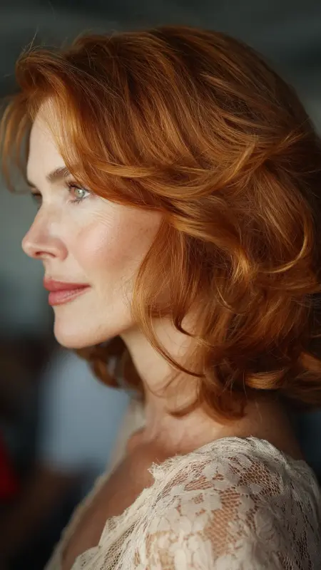 Shoulder-Length Layered Cut with Soft Curls - Shoulder Length Haircuts For Older Women