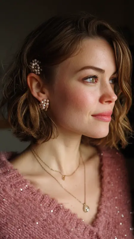 Side-Swept Asymmetrical Bob with Waves - Medium asymmetrical hairstyles