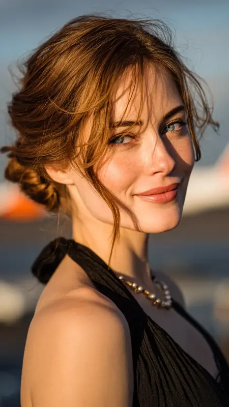 Side-Swept French Twist Short Hair Version - Airport Hairstyles for Short Hair