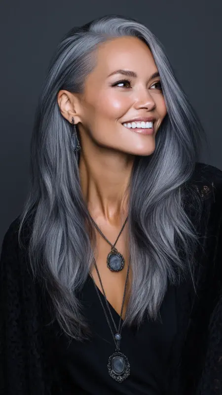 Silver Ash Glam - Classy hair color ideas