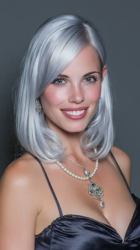 Silver Faux Bob - silver hair color ideas