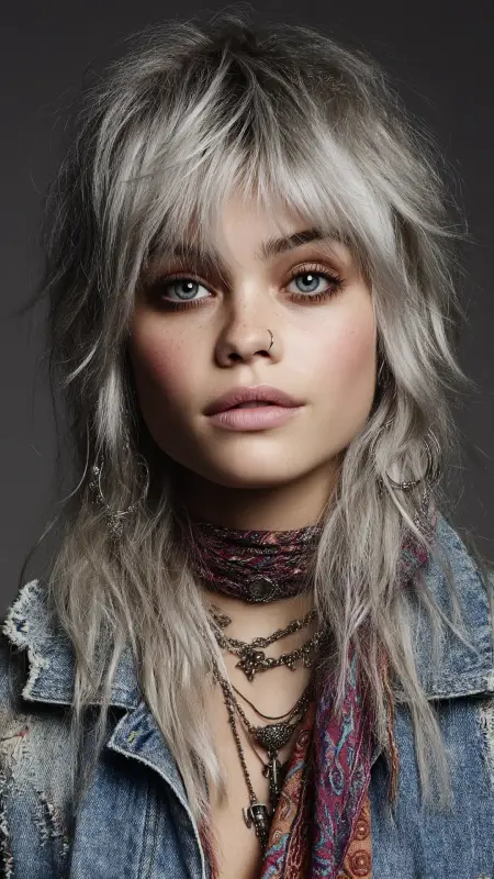 Silver Frost Shag Cut - silver hair color ideas