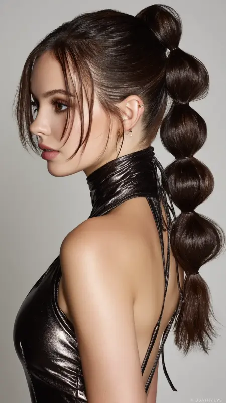 Sleek Bubble Ponytail - Glass Hair