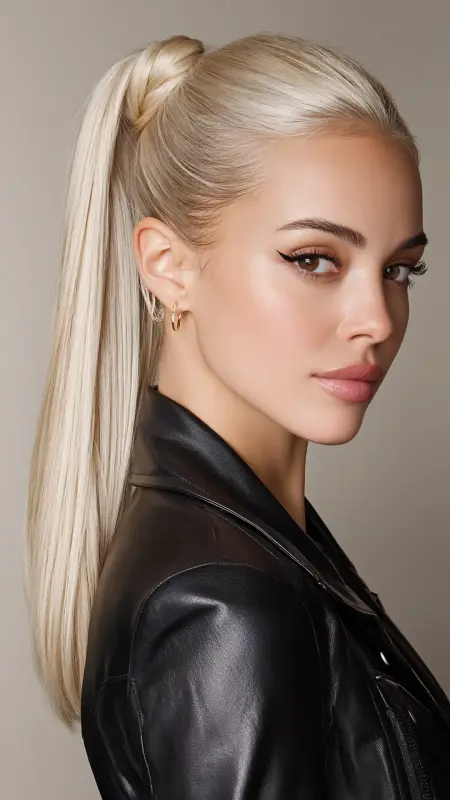Sleek High Ponytail - Glass Hair