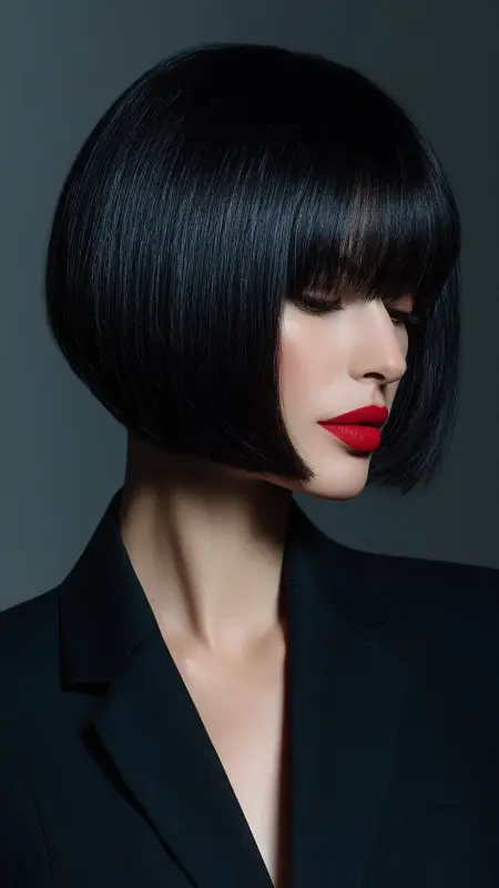 Sleek Inverted Bob with Sharp Angles -  Inverted Bob Haircuts For Fine Hair 