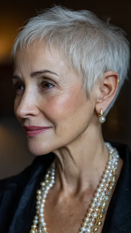 Sleek Polished Pixie - Short pixie hairstyles for older women