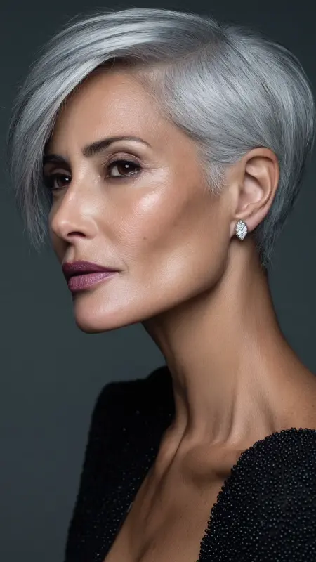 Sleek Polished Pixie - pixie haircuts for women over 60