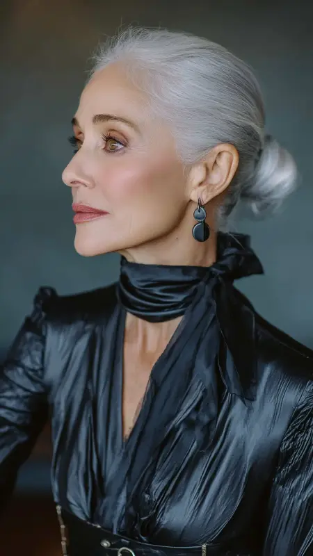 Sleek Pulled-Back Ponytail - Hairstyles for 80 year old women
